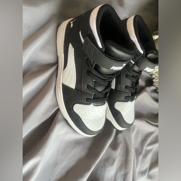 Kid Boys Oreo Puma High Top Sneakers & Black Starter Hook and Loop Shoes 1C - Picture 3 of 7